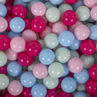 KiddyMoon Foam Playground for Kids with Round Ball pit (Balls ∅ 7cm/2.75In) Soft Obstacles Course and Ball Pool, Made In EU, pink:light pink/dark pink/babyblue/mint, Ballpit (300 Balls) + Version 2