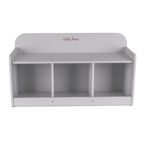 KiddyMoon Storage Bench for Kids Children Multifunctional Toy Furniture Sitting Playroom, grey, UNI