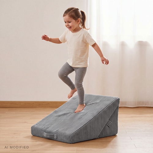 KiddyMoon Modular Children's Polyester Wedge Cushion, dark grey, M