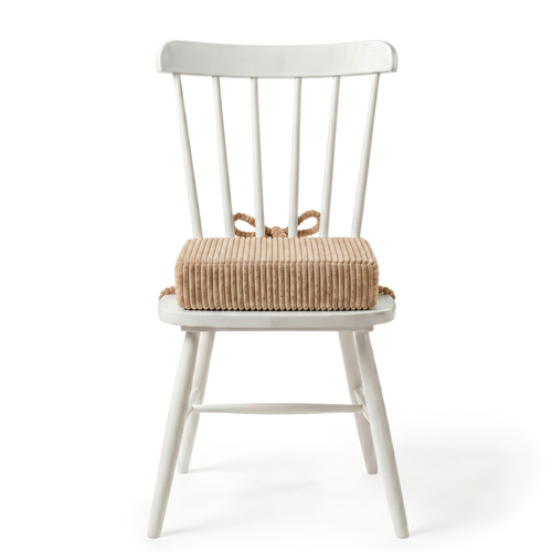 KiddyMoon Kids Booster Seat Cushion For Chair, 10 Cm Foam Padded Seat With Removable Washable Cover And Ties, beige, 33x33x10