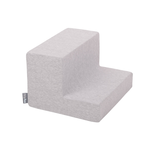 KiddyMoon Foam Playground for Kids Obstacle Course for Children Montessori Toy for Babies Soft Construction Blocks Element, Steps, Certified Made in The EU, light grey, Multi-Size