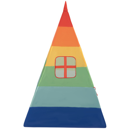 Teepee Tent for Kids Play House With Balls Indoor Outdoor Tipi, multicolor:black/yellow/orange/babyblue/turquoise, 100 Balls