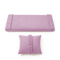 KiddyMoon Cushion Set For Balance Board Mattress and Pillow Ribbed Fabric Washable Cover, light purple, Mattress/Pillow