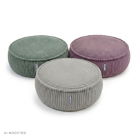 KiddyMoon Kids’ Foam Pouffe with Removable Cover, light grey, L