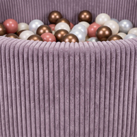 KiddyMoon Ball Pit for Baby and Toddler, Soft Play Ball Pool with ribbed Washable Cover, Purple: Pastel Beige/Copper/Pearl/Salmon, 90 x 30 cm / 200 Balls