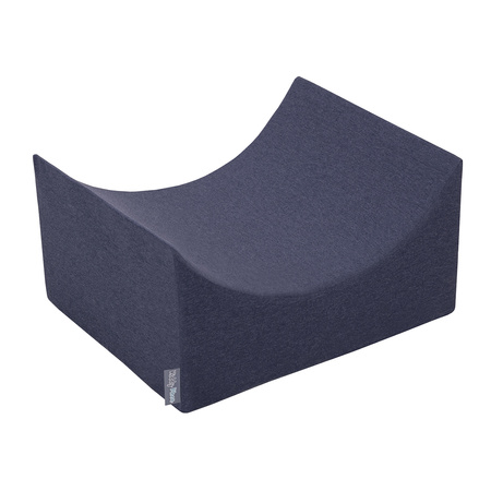 KiddyMoon Foam Playground for Kids Obstacle Course for Children Montessori Toy for Babies Soft Construction Blocks Element, Ramp/Halfshaft, Certified Made in The EU, darkblue:-, Multi-Size