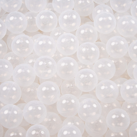 KiddyMoon Soft Plastic Play Balls ∅ 7cm/2.75in Mono-colour certified Made in EU, transparent, 300 Balls/7cm-2.75in