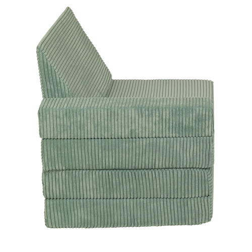 KiddyMoon Armchair Kids Foldable Children Multifunctional Foam Mattress Sofa Bed Folding Toddler Couch Chair for Playroom Bedroom Living Room, green, Armchair