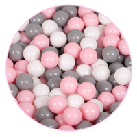 Soft Ball Pit Pool Round 90x30cm for Baby Toddler 200/300 Balls Foam, light grey:white-grey-light pink, 90x30cm/300 balls