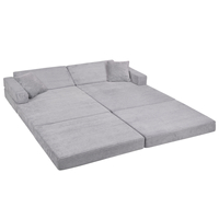 KiddyMoon Foam Sofa for Children Multifunctional Mattress Armchair Kids Foldable  Bed Folding Toddler Couch Chair for Playroom Bedroom Living Room, dark grey, Sofa with 2 Pillows