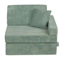 KiddyMoon Armchair Kids Foldable Children Multifunctional Foam Mattress Sofa Bed Folding Toddler Couch Chair for Playroom Bedroom Living Room, green, Armchair with Pillow