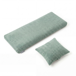 KiddyMoon Cushion Set For Balance Board Mattress and Pillow Ribbed Fabric Washable Cover, green, Mattress/Pillow