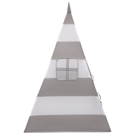 Teepee Tent for Kids Play House With Balls Indoor Outdoor Tipi, grey-white stripes: grey/white/turquoise, 900 Balls