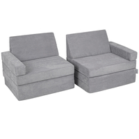 KiddyMoon Foam Sofa for Children Multifunctional Mattress Armchair Kids Foldable  Bed Folding Toddler Couch Chair for Playroom Bedroom Living Room, dark grey, Sofa