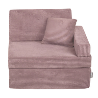 KiddyMoon Armchair Kids Foldable Children Multifunctional Foam Mattress Sofa Bed Folding Toddler Couch Chair for Playroom Bedroom Living Room, purple, Armchair with Pillow