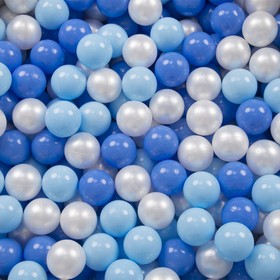 KiddyMoon Soft Plastic Play Balls ∅ 6cm / 2.36 Multi Colour Made in EU, baby blue/blue/pearl, 500 Balls/6cm-2.36in