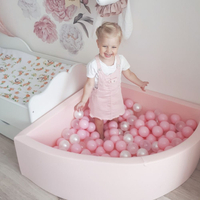 KiddyMoon Soft Plastic Play Balls ∅ 7cm/2.75in Multi-colour Made in EU, light pink/transparent, 700 Balls/7cm-2.75in