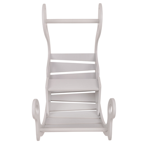 KiddyMoon Wooden Rocker for Kids Multifunctional Montessori Arch Wooden Toy Climbing Play Arch for Children, Seesaw Made of Wood for Babies WR-001, Grey, 90.6x39x69 cm