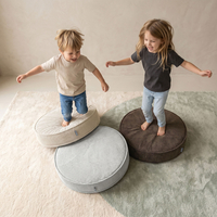 KiddyMoon 3-Piece Foam Elements for Kids Children's Room Accessory, light grey-beige-brown, Lx3