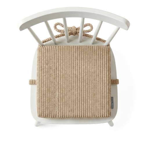 KiddyMoon Kids Booster Seat Cushion For Chair, 10 Cm Foam Padded Seat With Removable Washable Cover And Ties, beige, 33x33x10