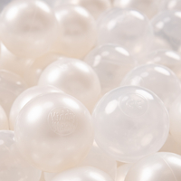 KiddyMoon Soft Plastic Play Balls ∅ 7cm/2.75in Multi-colour Made in EU, pearl/transparent