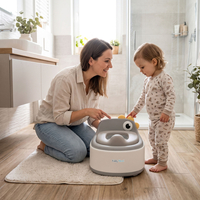 KiddyMoon Potty Training Chair for Toddlers 3-in-1 Seat and Step Stool, Grey, UNI