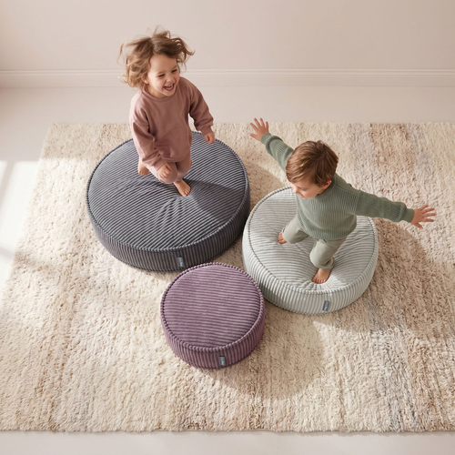 KiddyMoon 3-Piece Foam Elements for Kids Children's Room Accessory, fioletowy-jasnoszary-ciemnoszary