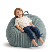KiddyMoon Bean Bag for Children 2-in-1 Storage for Toys 80x80x50cm, zielony