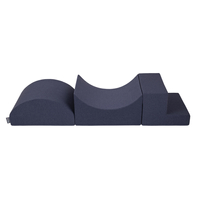KiddyMoon Foam Playground for Kids Obstacle Course for Children Montessori Toy for Babies Soft Construction Blocks Element, Halfshaft/Ramp/Step, Certified Made in The EU, dark blue, Multi-Size