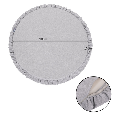 KiddyMoon Foam Play Mat for Children Montessori Soft Children's Floor Playground Toddlers and Babies Crawling Mat Soft Toy Carpet Kids Nursery and Playroom, Made in EU, light grey, L