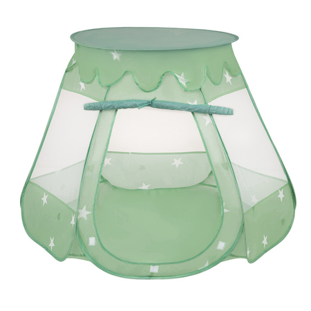 Play Tent For Kids Castle Baby Playhouse For Children With Colorful Balls Pop Up Perfect For Indoor And Outdoor Easy Set Up Includes Carry Bag, mint:pearl/grey/transparnet/babyblue/mint, 105x90cm/100 balls