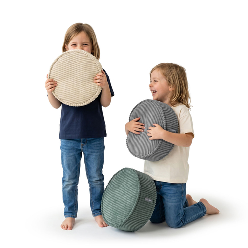 KiddyMoon 3-Piece Foam Elements for Kids Children's Room Accessory, green-beige-dark grey, Sx3