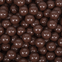 KiddyMoon Soft Plastic Play Balls ∅ 7cm/2.75in Mono-colour certified Made in EU, brown, 100 Balls/7cm-2.75in
