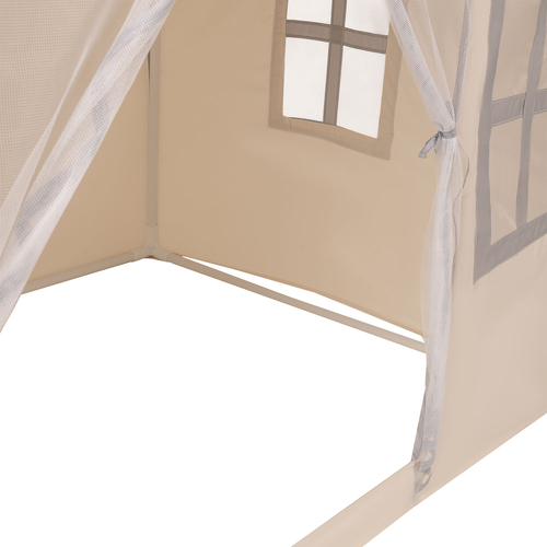 KiddyMoon Playhouse For Kids Foldable Durable Child's Play Tent Fabric Indoor And Outdoor Use Compact Design Easy Assembly And Storage Creative Space For Imagination And Fun, white-grey: pastel beige/green-grey/pastel yellow/white, 400 Balls
