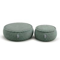 KiddyMoon pouf for kids with corduroy, removable cover KM-PF-DONUT, green, L
