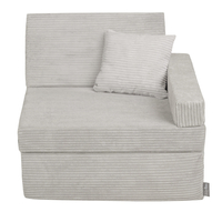 KiddyMoon Armchair Kids Foldable Children Multifunctional Foam Mattress Sofa Bed Folding Toddler Couch Chair for Playroom Bedroom Living Room, light grey, Armchair with Pillow