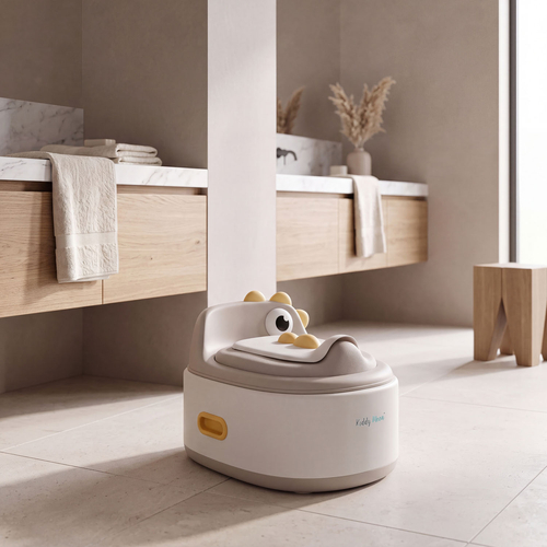 KiddyMoon Potty Training Chair for Toddlers 3-in-1 Seat and Step Stool, Beige, UNI