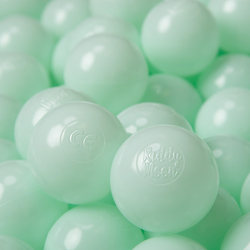 KiddyMoon Soft Plastic Play Balls ∅ 6cm / 2.36 Multi Colour Made in EU, mint, 100 Balls/6cm-2.36in