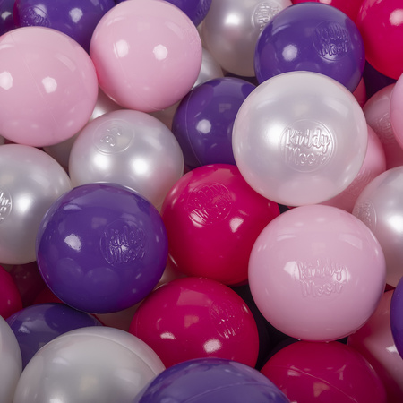KiddyMoon Soft Plastic Play Balls β
7cm/2.75in Multi-colour Made in EU, light pink/pearl/purple/dark pink, 200 Balls/7cm-2.75in