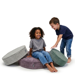 KiddyMoon 3-Piece Foam Elements for Kids Children's Room Accessory, zielony-jasnoszary-fioletowy