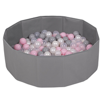 children colourfull foldable ballpit plastic balls, gray:pearl/gray/transparent/powder pink, 100 balls