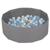 children colourfull foldable ballpit plastic balls, gray:pearl/gray/transparent/babyblue/mint, 200 balls