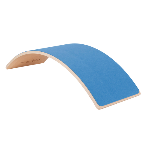 KiddyMoon Wooden Balance Board for Children Wooden Swing Board Montessori Toy for Kids Balancing Board for Babies 80x30cm, natural/blue felt, board