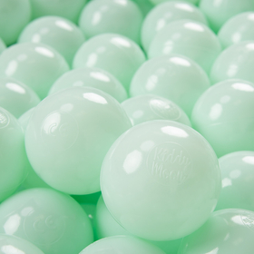 KiddyMoon Soft Plastic Play Balls ∅ 7cm/2.75in Mono-colour certified Made in EU, mint, 300 Balls/7cm-2.75in