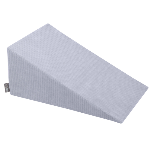 KiddyMoon Foam Playground For Kids Soft Textured Safe Blocks, dark grey: grey/white/baby blue, Ballpit (100 Balls) + Wedge