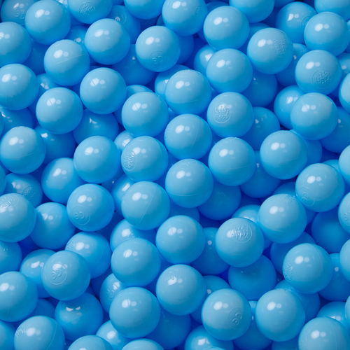 KiddyMoon Soft Plastic Play Balls ∅ 6cm / 2.36 Multi Colour Made in EU, baby blue, 300 Balls/6cm-2.36in