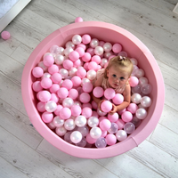 KiddyMoon Soft Plastic Play Balls ∅ 7cm/2.75in Multi-colour Made in EU, pastel beige/white/pearl, 100 Balls/7cm-2.75in