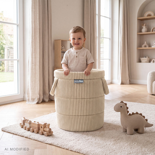 KiddyMoon KM-BIN Toys basket, Beige