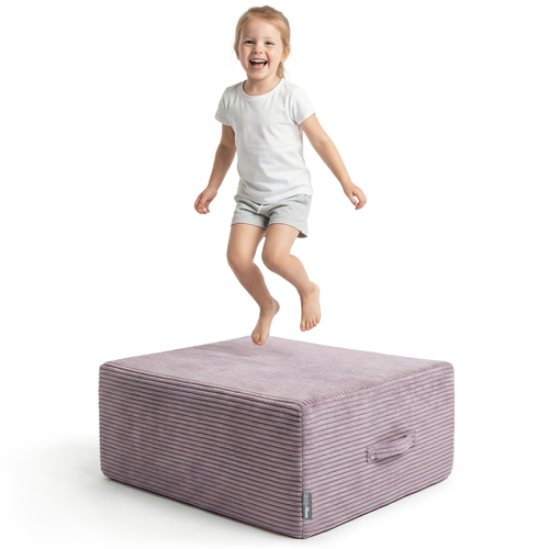 KiddyMoon Kids Indoor Trampoline 2 in 1, Removable Washable Zip Ribbed Cover, Mini Trampoline for Home, Purple, Trampoline