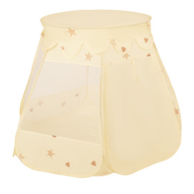 Pop Up Play Tent Castle House Shell Plastic Balls For Kids, Light Beige: Pastel Beige/Pastel Blue/White, 105x90cm/300 balls